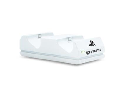 Carregador Duplo 4Gamers para Comandos PS4 - Branco