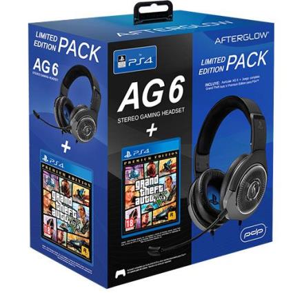 Auscultadores Gaming PDP AfterGlow 6 para PS4 + GTA V Premium Edition