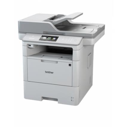 DCP-L6600DW - Mult. com scanner Horizontal sem fax: Impressora laser de alta produtividade, com duplex automático 3 em 1 e rede cablada, WiFi, Bandeja 520 folhas, Velocidade 46 ppm, Conexão móvel e nuvem, Segurança