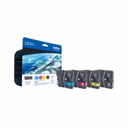 Tinteiro Original LC985 Value Pack, Amarelo, Azul Cyan, Magenta e Preto, Pack 4, LC-985VALBP