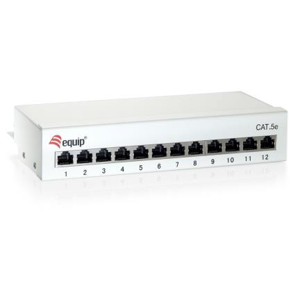 Cat.6 Patch Panel 12-Port Desktop, light-grey, shielded