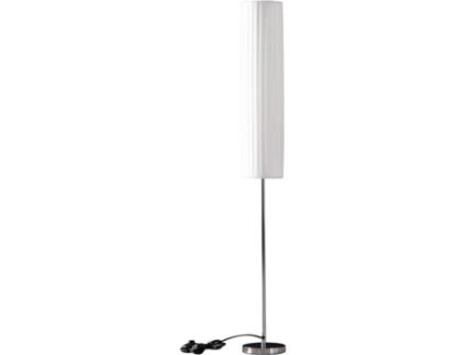 HOMCOM Candeeiro de Pé Moderno com Base de Aço Inoxidável Cor Branca 120cm