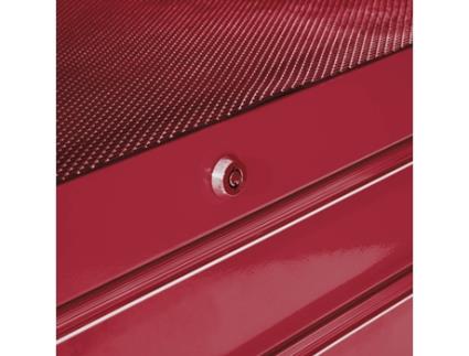 HOMCOM Carrinho de ferramentas em aço vermelho 61.5x33x85cm