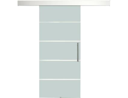 HOMCOM Porta de vidro deslizante Portas interiores Porta de celeiro Estilo celeire 75x210cm