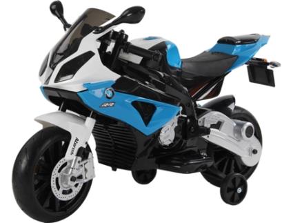 HOMCOM Motocicleta elétrica crianças bmw acima de 3 anos com bateria 12 v duplo motor com luzes e suporte de música 110x47x69 cm