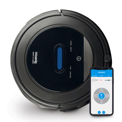 HKOENIG Aspirador de pó robô de alto desempenho com Wi-Fi, 100 min de autonomia, retorno automático, 60 dB.