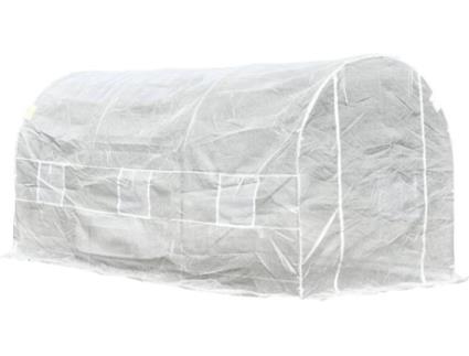 Outsunny Estufa de jardim 4x2x2m com 6 janelas Cobertura PE 140g / ? Estrutura de aço impermeável