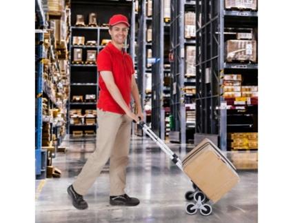 DURHAND Carrinho de mão portátil para escada com rodas carrega carrinho dobrável de 70 kg para o mercado e armazéns de entrega