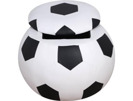 HOMCOM Mini sofá para crianças acima de 3 anos de futebol com armazenamento 51.5x51.5x36