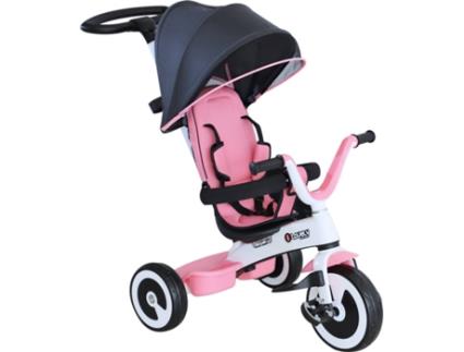 HOMCOM triciclo bebê 4 em 1 para crianças +18 meses Controle Parental