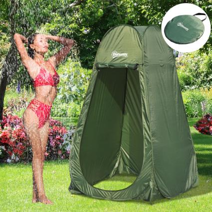 Outsunny Tenda de Campismo Instantâneo Tipo carpa Chuveiro Trocador de WC Impermeável para acampar - 100x100x185cm