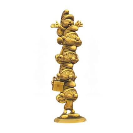 Collectoys A Figura Da Coluna De Resina Edição Limitada Estrumpfes Ouro 50 Cm