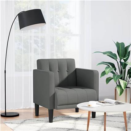 vidaXL Poltrona com apoio de braços 53 cm tecido cinzento-escuro