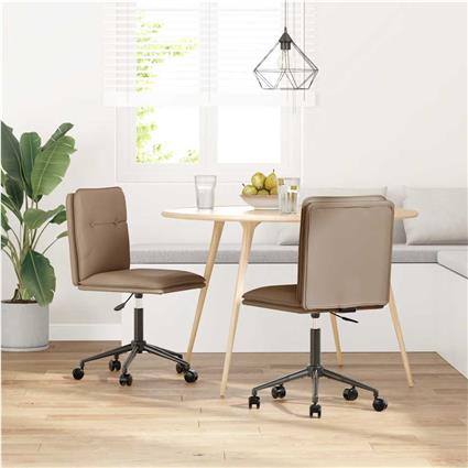 vidaXL Cadeiras de jantar 2 pcs couro artificial cappuccino