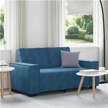 vidaXL Sofá de 2 lugares veludo 120 cm azul