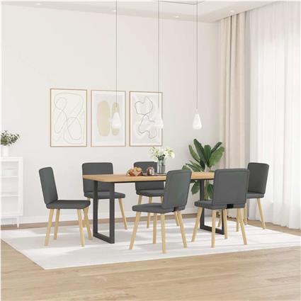 vidaXL Cadeiras de jantar 6 pcs tecido cinzento-escuro