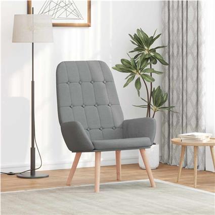 vidaXL Cadeira de descanso tecido cinzento-claro