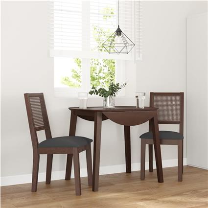 vidaXL Cadeiras de jantar com almofadões 2 pcs madeira maciça castanho