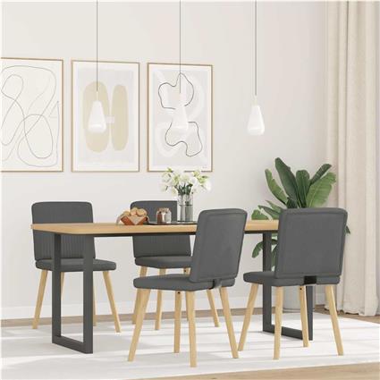 vidaXL Cadeiras de jantar 4 pcs tecido cinzento-escuro