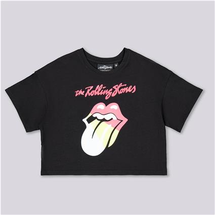 Rolling Stones - Preto - T-shirt Algodão Rapariga tamanho 10