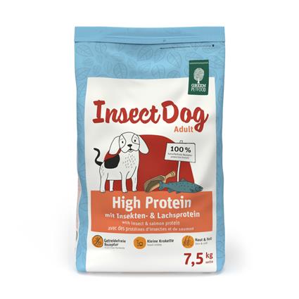 Green Petfood InsectDog High Protein Insetos e salmão - 7,5 kg