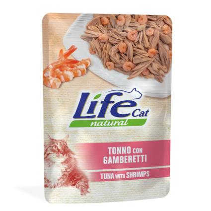 Life Cat Natural Adult 12 x 70 g - Pack económico - Atum com camarão