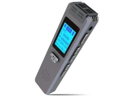 Gravador de Voz com Bateria de 180 Horas 32G Protegido Por Senha Microfone Embutido com Reprodução Preto YEMAESRE