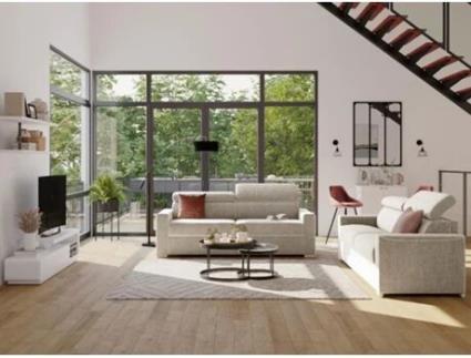 Sofá Cama DUNLOPILLO (216 x 94 x 100 Tamanho Cama: 160 - 179 cm - Veludo - Bege)