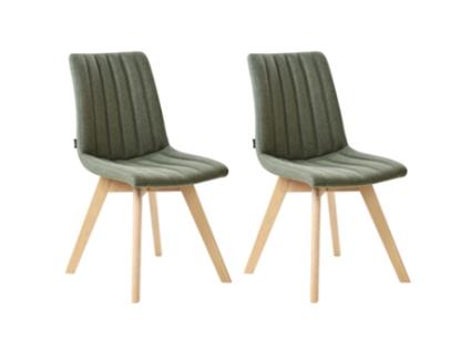 Conjunto de 2 cadeiras de jantar BELIANI Calgary ii de Poliéster Verde 48x56x86