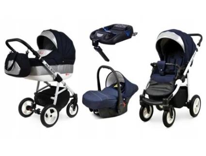 Carrinho de Bebé Multifuncional BABYLUX ALU WAY 2 Em 1 – Blue shine - Ajustável e dobrável Construção leve em alumínio - Reversibilidade - Acessórios