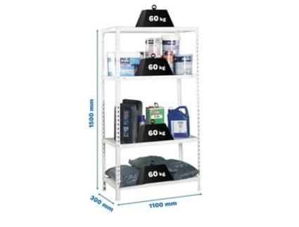 Estante Metálica Ecoclick Superplus 4/300 Branco