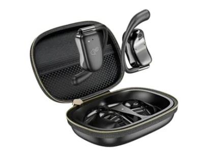 Hoko Auscultadores TWS para Bluetooth Design Open Ear Estojo de Carga com Fecho Preto