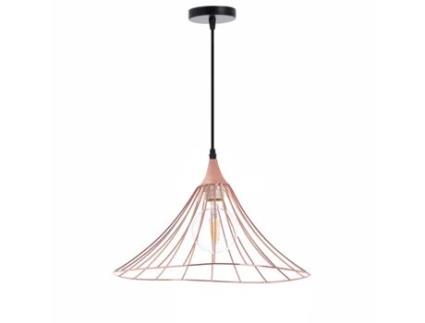 Candeeiro de Teto Opole em Ouro Rosa 40x40x18cm O91