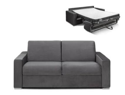 Sofá Cama DUNLOPILLO (194 x 94 x 85 Tamanho Cama: 140 - 159 cm - Veludo - Cinzento)