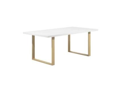 Mesa de Jantar MOG CASA Macon 220x100 - Tampo Branco e Pés efeito madeira I-FLAIR