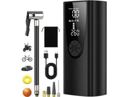 Compressor de ar portátil JOFLVA 6000mah, mini bomba de ar elétrica 150PSI, inflador de pneus de carro, inflador elétrico, Comp42 SSS