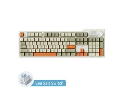 Teclado mecânico gaming AJAZZ AK35I V3, teclado de oficina, eixo sal, cinzento arroz, laranja, luz branca com fio