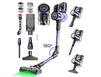 Aspirador Sem Fio Yanhama H3 Sucção Poderosa De 38kpa/550w Autonomia De Até 60min Cabo Giratório De 180° Ideal Para Carpetes E Cabelos De Animais