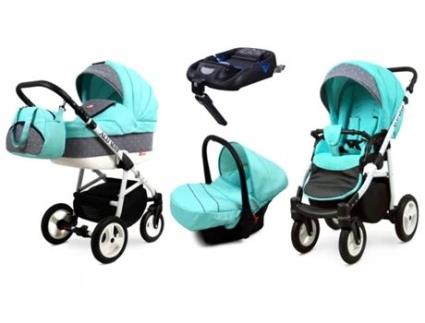 Carrinho de Bebé Multifuncional BABYLUX ALU WAY 2 Em 1 – Mint - Ajustável e dobrável Construção leve em alumínio - Reversibilidade - Acessórios
