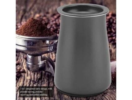 Tbest peneira de café em aço inoxidável, peneira em pó, filtro de farinha, acessório para moedor (preto) TBEST