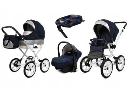 Carrinho de Bebé Multifuncional BABYLUX ROSSO 4 Em 1 -Blue shine - Ajustável e dobrável Construção leve em alumínio - Acessórios