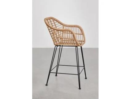 SKLUM Banqueta alta de vime sintético para jardim Zole Vime Sintético 75 cm