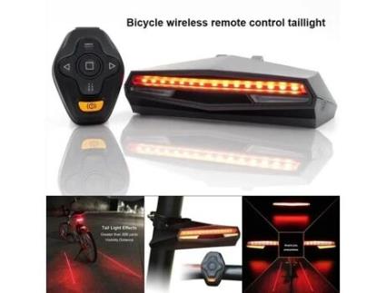 Luz traseira da bicicleta controle remoto sem fio carregamento usb inteligente luz da cauda remoto sem fio led sinal de luz ROKOO
