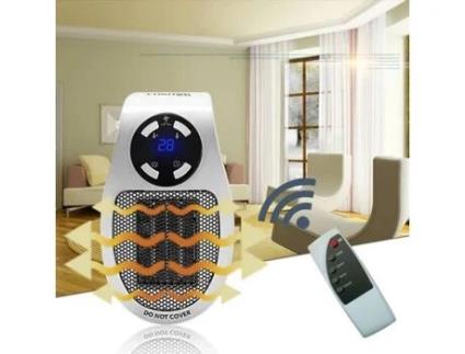 Mini Aquecedor Compacto com Ventilador para Secretárias e Mesas - Aquecedor de Espaço 500W com Controle Remoto Branco - 103 MOONMINI