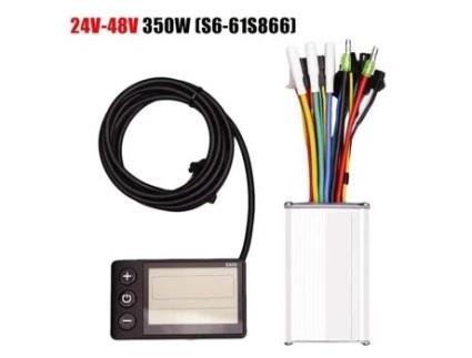 Controlador elétrico sem escova 24V-48V350W (S6-61/S866) Painel de exibição LCD para motor de scooter de bicicleta QINGQUE