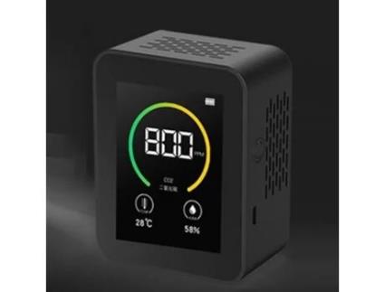 Sem detector de dióxido de carbono inteligente USB sem fio de concentração de gás, preto LESHP
