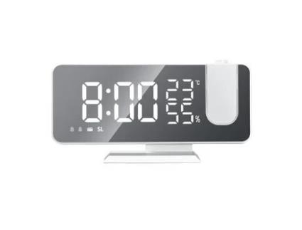 Despertador de projeção Relógios digitais de rádio FM para quartos Relógio de tela LED de 7,3 polegadas com carregador USB 4 Dimmer HOMYL