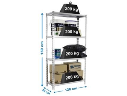 Estante Metálica Simonclick Megaplus 4/300 1500 Galva