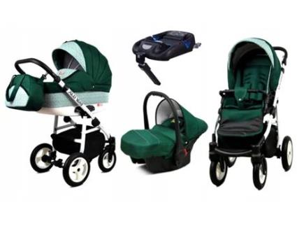 Carrinho de Bebé Multifuncional BABYLUX ALU WAY 4 EM 1 – Bottle green - Ajustável e dobrável Construção leve em alumínio - Reversibilidade Acessórios