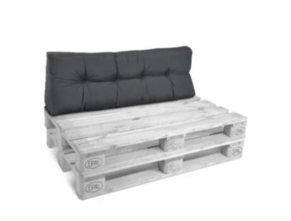 Eco Style Almofada para Paletes com Costas 120X40X10Cm Cinzento Grafite BEAUTISSU